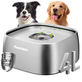 Pawtners stainless steel dog bowl with no spill keeps floors clean during drinking