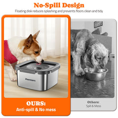 Pawtners anti-slip base stabilizes the bowl on any surface