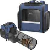 Pawtners cat backpack expandable-tunnel allows more play space during travel.