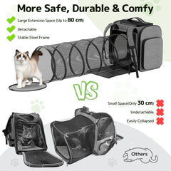 Pawtners cat backpack top mesh window lets your cat observe surroundings safely