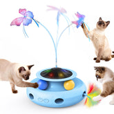 Pawtners interactive cat toy butterfly spins to engage indoor cats during solo play
