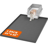 Pawtners cat litter mat top view demonstrates large 34x22 size traps litter effectively.