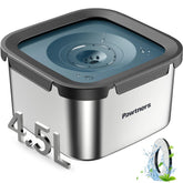Pawtners no-spill 4.5L blue bowl keeps floors dry and pets hydrated.