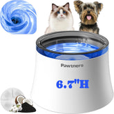 Pawtners vortex-filter fountain in action for clean drinking water