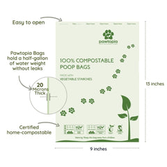 Leak-proof Pawtopia bags with odor control during use