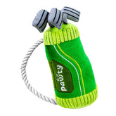 Pawty Golf Bag Plush Dog Toy shows golf bag shape ideal for fetch and tug play