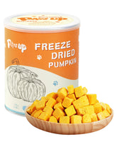 PAWUP freeze-dried pumpkin treats for dogs and cats in a resealable bag.