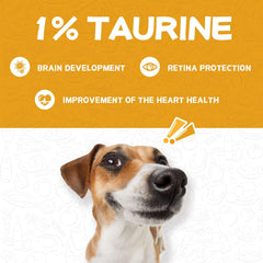 PAWUP taurine added dog treat highlighting nutrients.