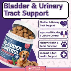 PawVital UTI chews closeup with cranberry and D Mannose for urinary care