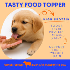 PAWW CHEW Beef Liver Topper ingredients label highlights grass-fed USA sources for clean nutrition.