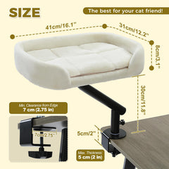 PAWZ Road cat desk bed demonstrates 360° rotation for flexible positioning.