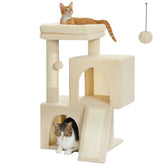 PAWZ Road cat tree with dual condos for private naps and versatility.