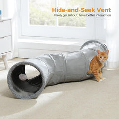 PAWZ Road cat tunnel with hanging ball sparks interactive play