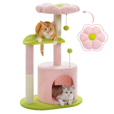 PAWZ Road Flower Cat Tree Pink 32inch offers a playful resting perch for kittens.