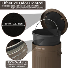 PAWZIDEA carbon filter viewed inside traps smells for fresh outdoor air