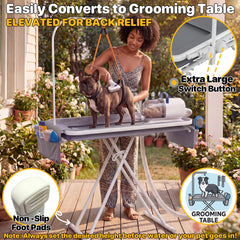 PAWZIDEA dual safety loops secure pets during baths for control.