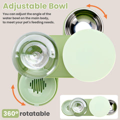 Pawzone green back view reveals sturdy base and spill-resistant design.