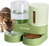 Pawzone 2-pack automatic cat feeder green front view shows easy access and reliable portioning.