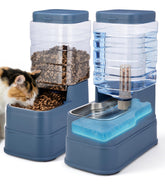 Pawzone 2-pack automatic cat feeder image with gravity refill for hands-free meals.