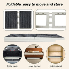 Pawzone dog ramp bed non-slip fabric provides secure footing