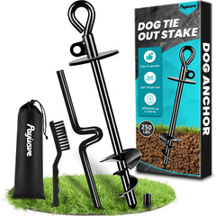 Payivsve dog tie-out stake ready for ground, 360Β° rotation to prevent tangling during outdoor walks
