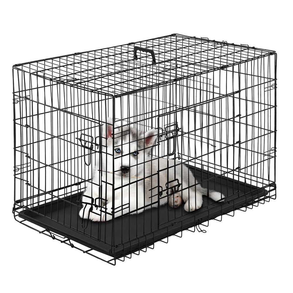 PayLessHere 24-Inch Small Dog Crate front view for secure containment during travel