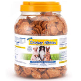 PCI Chicken Nibble canister front showing simple, high-protein dog treats