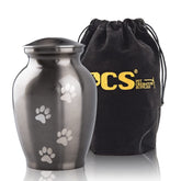 PCS Memorial Urn for small dogs with paw-engraved keepsake.