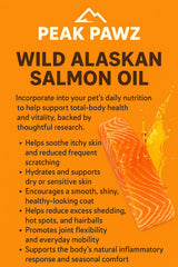 Peak Pawz Salmon Oil pouring over kibble enhances meals
