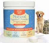 Peak Pet eggshell powder bottle for dogs and cats supports bone health