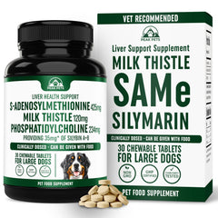 Peak Pets liver support bottle for large dogs promoting hepatic wellness