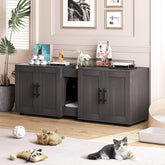 PeakPursuit 55-inch litter box enclosure front view shows concealed design reducing odors and clutter