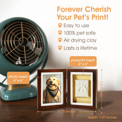 Pearhead paw print frame with 4x6 photo slot, ideal for tabletop display