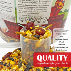 Pecking Order sunflower puree coating on mealworm mix for flavor
