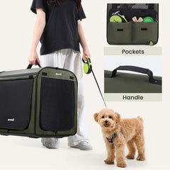 Breathable Pecute crate with curtain for privacy and airflow