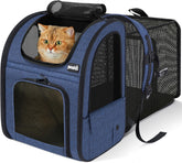 Pecute cat backpack expandable back provides extra space for a relaxed travel stretch