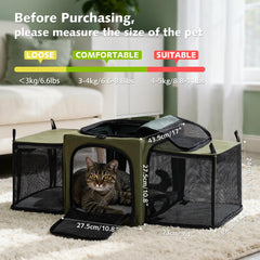 Pecute cat carrier 5mm steel frame provides stable support for pets