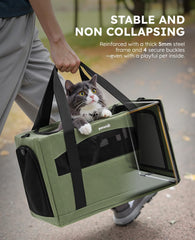 Pecute cat carrier anxiety-relief partition offering safe hideaway