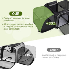 Pecute expandable cat carrier open reveals roomy interior for pets