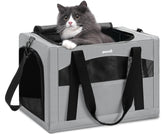 Pecute cat carrier with stable frame for steady rides and secure travel.