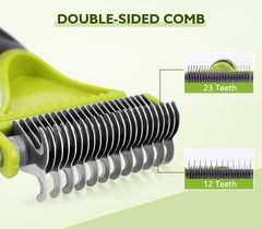 Pecute dematting tool rounded-end teeth glide gently