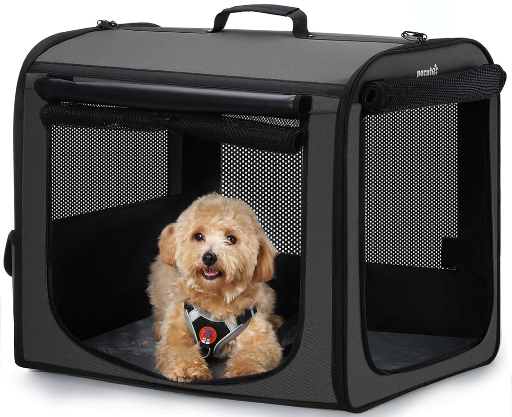 Pecute dog car crate lightweight frame ready for car travel with dogs under 15 kg