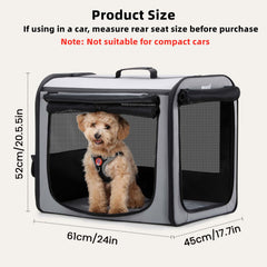 Pecute lightweight frame keeps travel crate easy to lift and move.