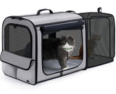 Pecute dog car carrier lightweight design for easy one-hand transport.