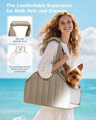 Pecute dog purse carrier breathable mesh provides air flow for comfortable outings.