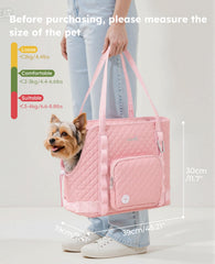 Pecute Dog Purse Carrier top view showing breathable partially closed opening