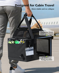 Pecute expandable pet carrier breathable mesh keeps air flowing for pet comfort.