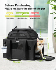 Pecute expandable pet carrier top expansion adds space for pets.