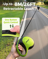 Pecute heavy-duty coil provides smooth retraction for strong dogs.