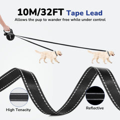 Pecute leash featuring reflective strips to improve visibility at night